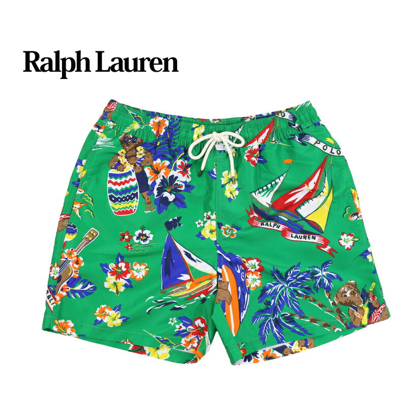 ポロ ラルフローレン メンズ ポロベア プリント スイムショーツ(水着)POLO Ralph Lauren Men's Polo Bear Print Swim Shorts US