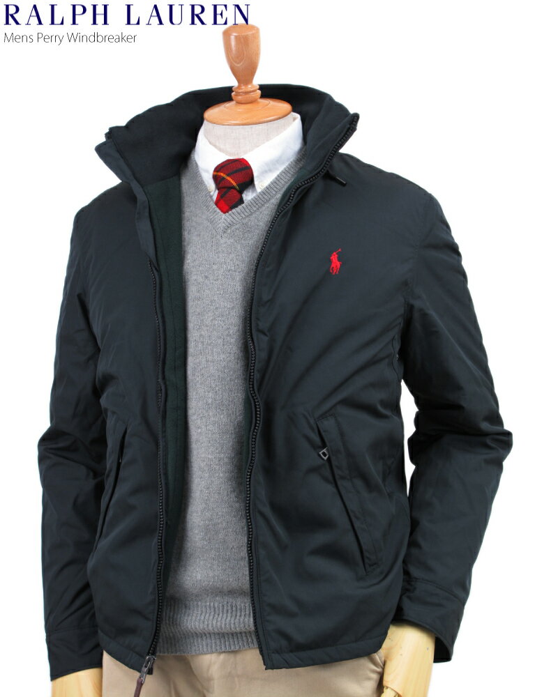 ポロ ラルフローレン フリースライニング ウインドブレーカー ジャケット POLO Ralph Lauren Men's Perry Windbreaker (BLACK) US 売れ筋