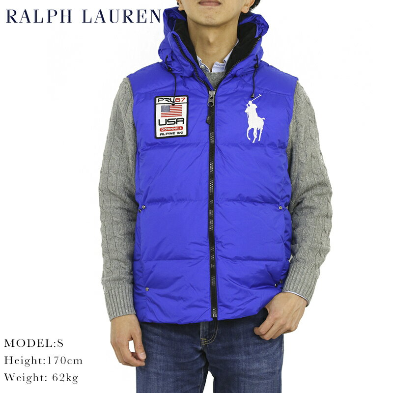 POLO by Ralph Lauren Men's Big Pony Down Vest USポロ ラルフローレン フード付 ダウンベスト SALE