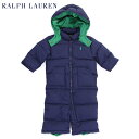 (9M-24M) POLO by Ralph Lauren "INFANT BOY" Down Hooded Suit Bunting USラルフローレン (幼児用)ベイビーサイズ ダウン カバーオール