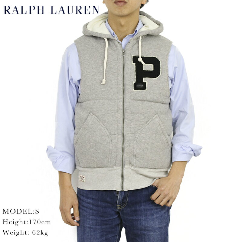 POLO by Ralph Lauren Men's Fleece Vest Hoodie USポロ ラルフローレン 中綿入り スウェット ベスト フード