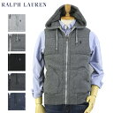 POLO by Ralph Lauren Men 039 s Fleece Vest Hoodie USポロ ラルフローレン 中綿入り スウェット ベスト フード