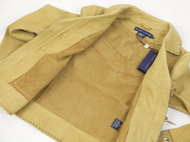 (WOMEN) Ralph Lauren Women's Hippie Leather Jacket 女性用 ラルフローレン ヒッピー ビーズ刺繍 レザージャケット