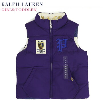 ラルフローレン ガールズ用 リバーシブル ストライプ ダウンベスト(2-6X) POLO by Ralph Lauren GIRLS (2-6X) Down Vest