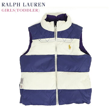 ラルフローレン ガールズ用 リバーシブル ストライプ ダウンベスト(2-6X) POLO by Ralph Lauren GIRLS (2-6X) Down Vest