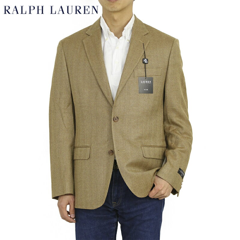 LAUREN RALPH LAUREN Men 039 s SILK/Wool Jacket USポロ ラルフローレン ヘリンボーン 2つボタン ジャケット スポーツコート