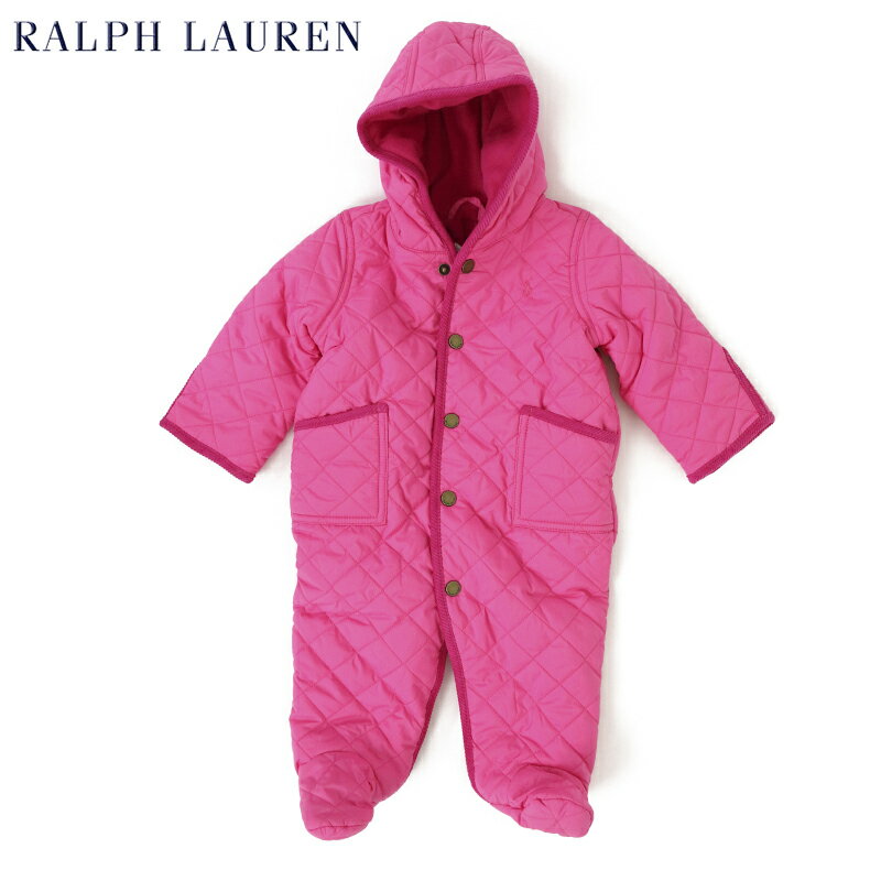 ラルフローレン　ベビー服 (NB-9M) POLO by Ralph Lauren "LAYETTE GIRL" Quilted Barn Bunting USラルフローレン (新生児)ベイビーサイズの キルティング カバーオール (UPS)