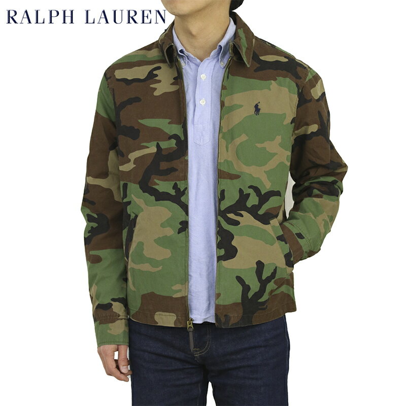 ポロ ラルフローレン コットン 迷彩カモフラージュ スイングトップ POLO Ralph Lauren Men's Washed Cotton Camo Harrington Jacket US