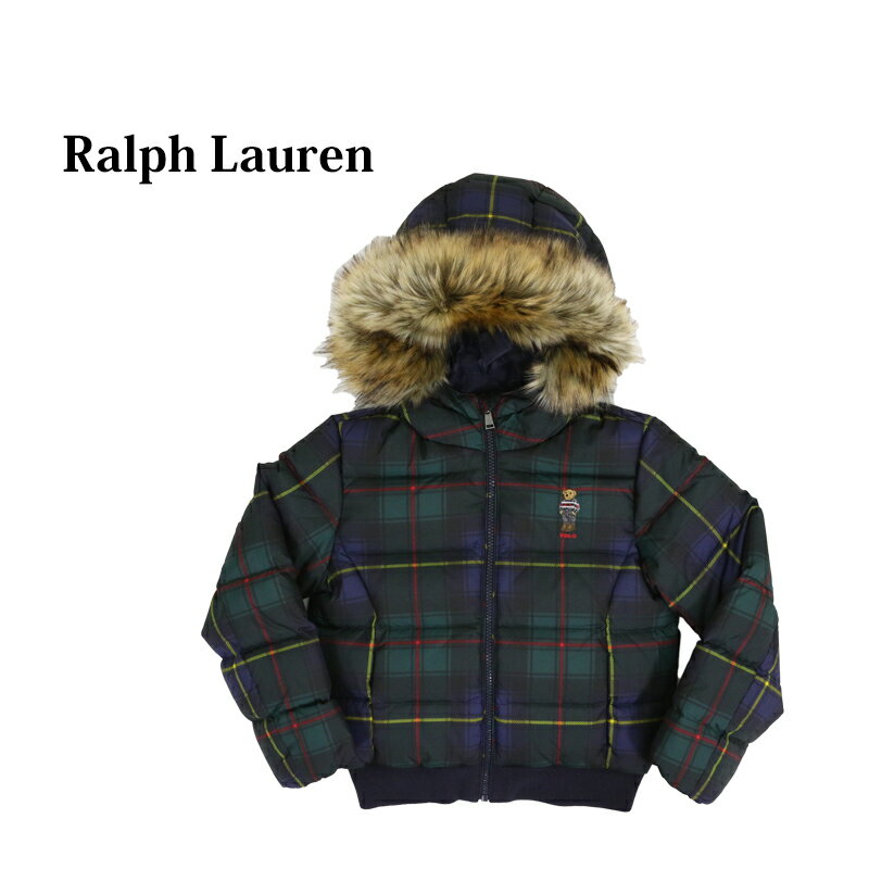 (2-6X) ポロ ラルフローレン ガールズ 子供用のダウンジャケット ポロベアー刺繍 タータンチェックプリント フード付き POLO Ralph Lauren Toddler GIRLS (2-6X) Polo Bear Tartan Down Parka Jacket