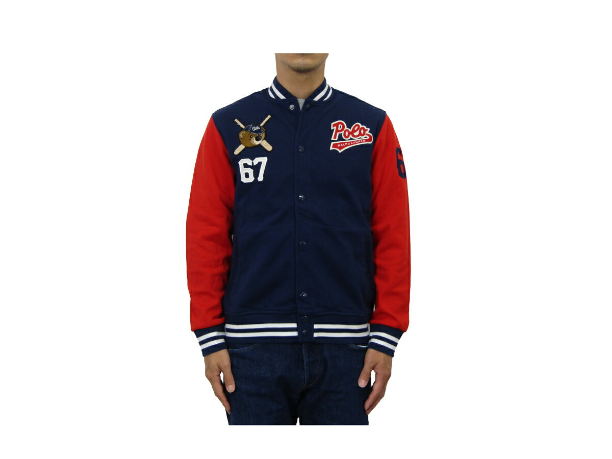 ポロ ラルフローレン ボーイズサイズのポロベアー スウェット スタジアムジャンパー スタジャン POLO by Ralph Lauren Boy's Fleece Varsity Jacket US