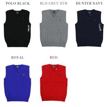 (SCHOOL) Ralph Lauren Boy's Cotton V-neck Sweater Vest ラルフローレン ボーイズ ニットベスト