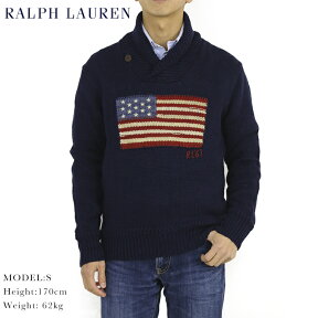 ポロ ラルフローレン フラッグ（国旗） ショールカラー セーターRalph Lauren Men's "FLAG" Shawl Pullover Sweater US