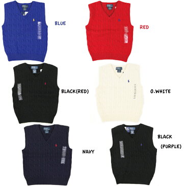 (TODDLER) Ralph Lauren Boy's(2-4) Cotton V-neck Sweater Vest ラルフローレン ボーイズ ニットベスト