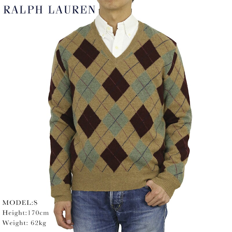 ポロ ラルフローレン アーガイル Vネックセーター POLO Ralph Lauren Men’s Argyle Knit Sweater US