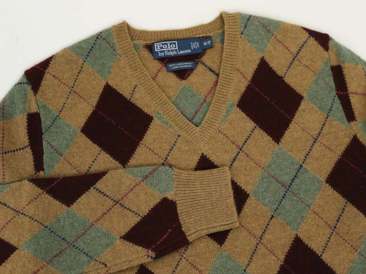 ポロ ラルフローレン アーガイル Vネックセーター POLO Ralph Lauren Men's Argyle Knit Sweater US