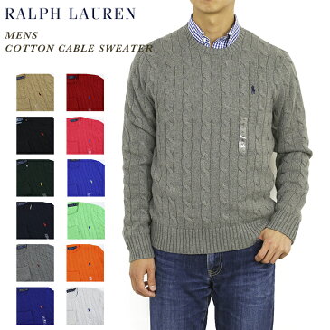 POLO Ralph Lauren Men's Cotton Cable Crew Sweater US ポロ ラルフローレン コットンのクルーネックセーター 売れ筋 (UPS)