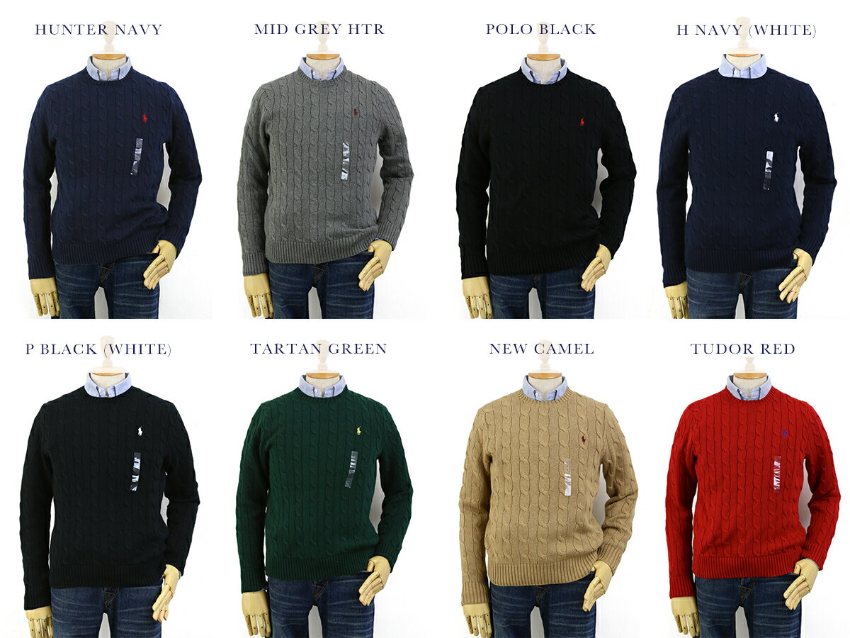 POLO Ralph Lauren Men's Cotton Cable Crew Sweater US ポロ ラルフローレン コットンのクルーネックセーター 売れ筋 (UPS)