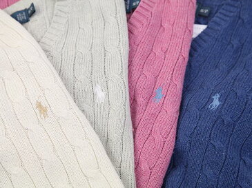 Ralph Lauren Men's Silk Cable V-Neck Sweater US ポロ ラルフローレン シルクのVネックセーター