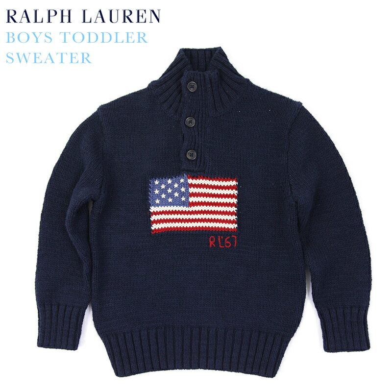 (2-7)Ralph Lauren Boy's(2-7) Mockneck Flag Sweater ラルフローレン ボーイズ モックネックセーター