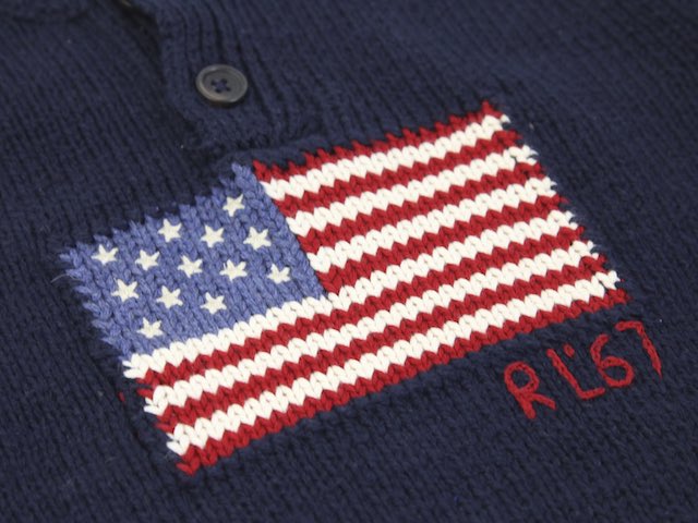 (2-7)Ralph Lauren Boy's(2-7) Mockneck Flag Sweater ラルフローレン ボーイズ モックネックセーター