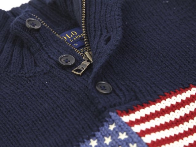 (2-7)Ralph Lauren Boy's(2-7) Mockneck Flag Sweater ラルフローレン ボーイズ モックネックセーター