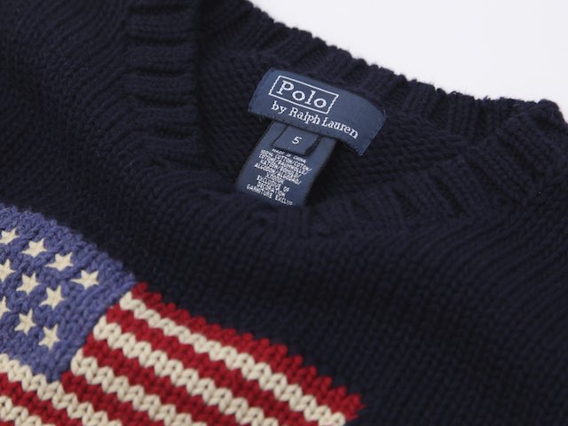 (2-7)Ralph Lauren Boy's(2-7) Crew-neck Flag Sweater ラルフローレン ボーイズ クルーネックセーター