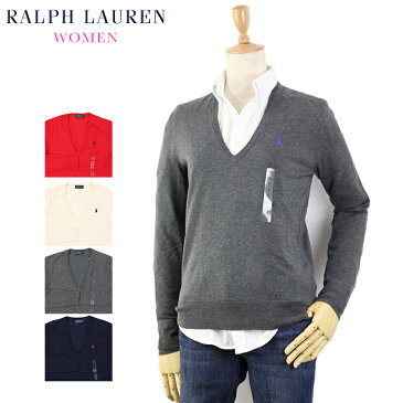 Ralph Lauren Women's Cotton V-Neck Sweater USラルフローレン レディース Vネック セーター