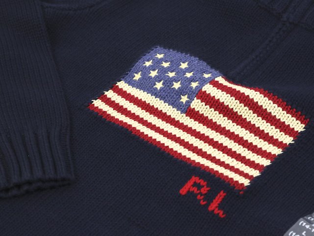 Ralph Lauren Boy's Flag 1/2 Zip Sweater ラルフローレン ボーイズ 国旗柄ニット ハーフジップセーター