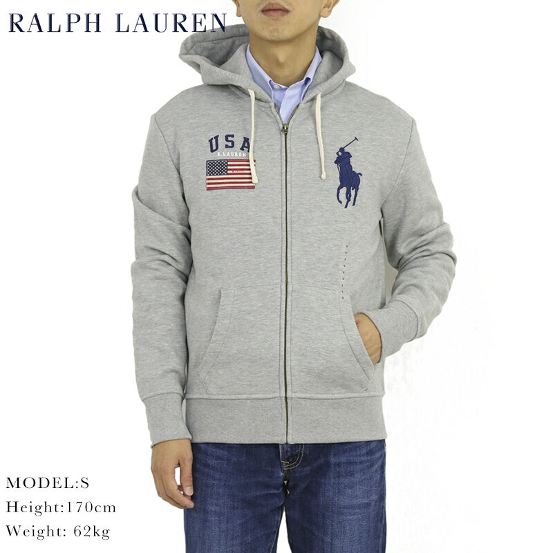 ポロ ラルフローレン ジップアップスウェットパーカー アメリカ国旗 ビッグポニー フーディー POLO Ralph Lauren Men 039 s Big Pony USA-FLAG Hoodie US