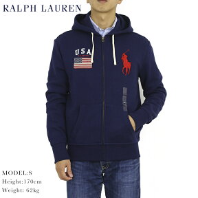 ポロ ラルフローレン ジップアップスウェットパーカー アメリカ国旗 ビッグポニー フーディーPOLO Ralph Lauren Men's "Big Pony" USA-FLAG Hoodie US