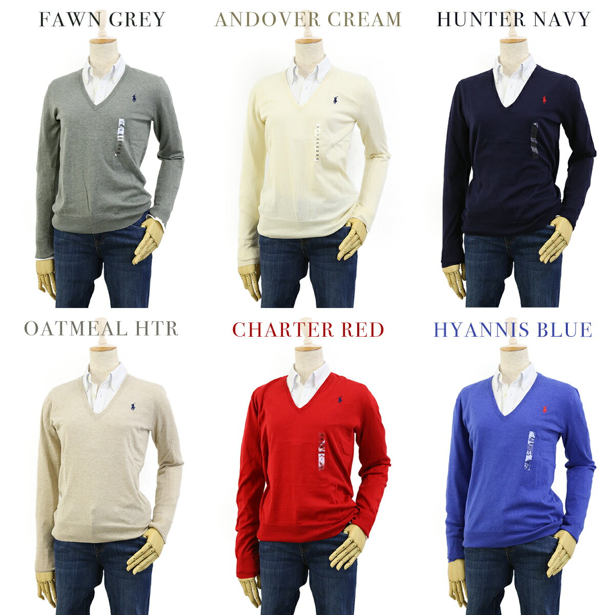 Ralph Lauren Women's Pima Cotton V-Neck Sweater USラルフローレン レディース ピーマコットン Vネック セーター