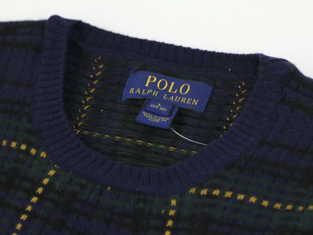 Ralph Lauren Boy's Wool Tartan Crew Sweater ラルフローレン ボーイズ タータンチェック クルーネック ウールセーター