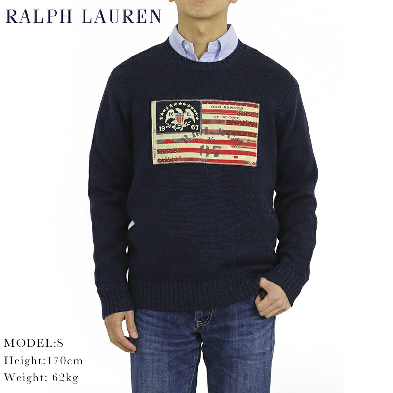 ラルフローレン ポロ ラルフローレン フラッグ（アメリカ国旗）クルーネックカラー セーター POLO Ralph Lauren Men's "FLAG" Pullover Sweater US