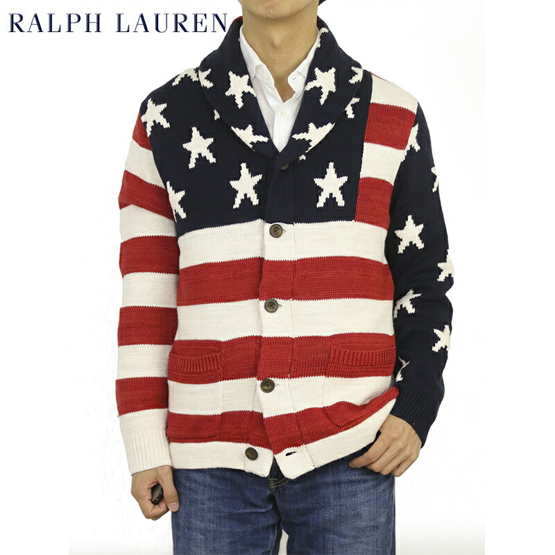 ポロ ラルフローレン アメリカ国旗 ショールカラー カーディガン POLO Ralph Lauren American Flag Men 039 s Cotton/Linen/Silk/Cashmere Shawl Collar Cardigan US