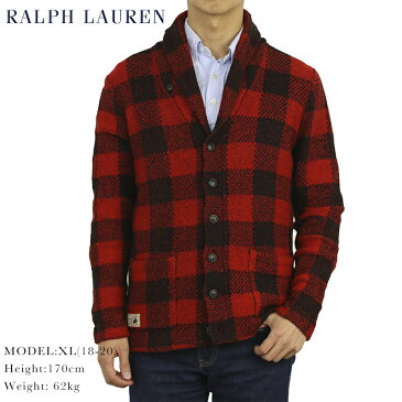 ポロ ラルフローレン ボーイズ コットン/ウール ニット バッファローチェック ショールカラー カーディガン セーター POLO Ralph Lauren Boy's Cotton/Wool Shawl Cardigan