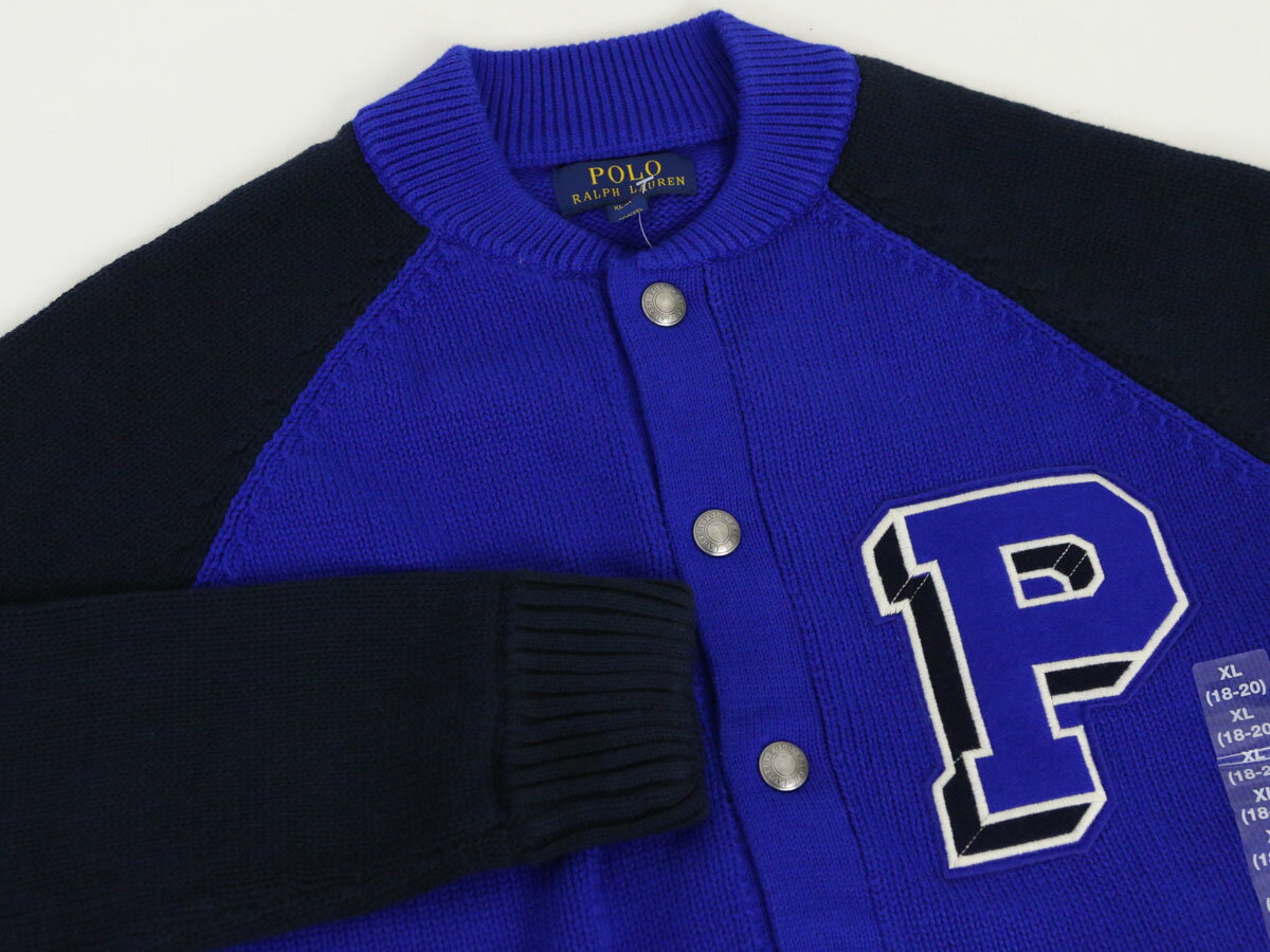 ポロ ラルフローレン ボーイズ コットンニット スタジアムジャケット セーター POLO Ralph Lauren Boy's Cotton Knit Award Jacket