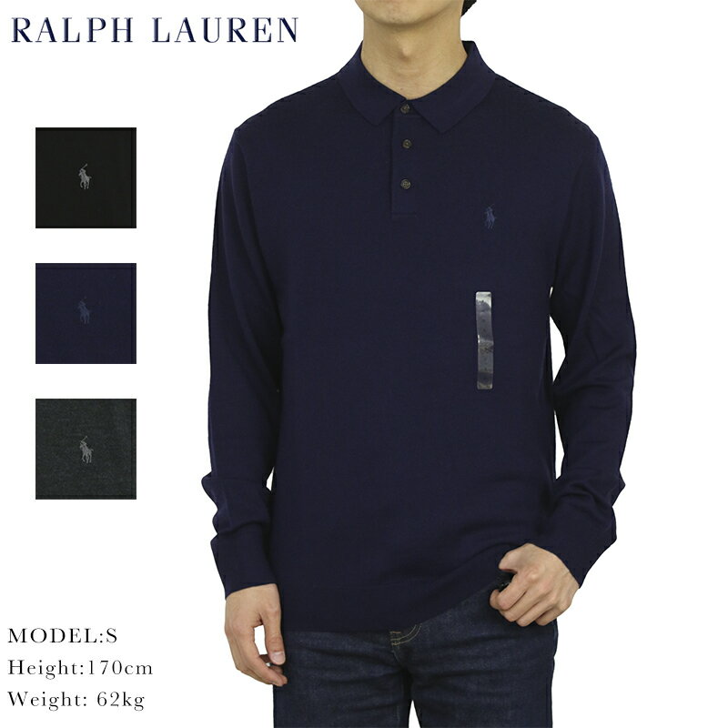 楽天donuts （ドーナッツ）ポロ ラルフローレン メンズ ウォッシャブル メリノウール 長袖ニットポロシャツ Polo Ralph Lauren Men's 