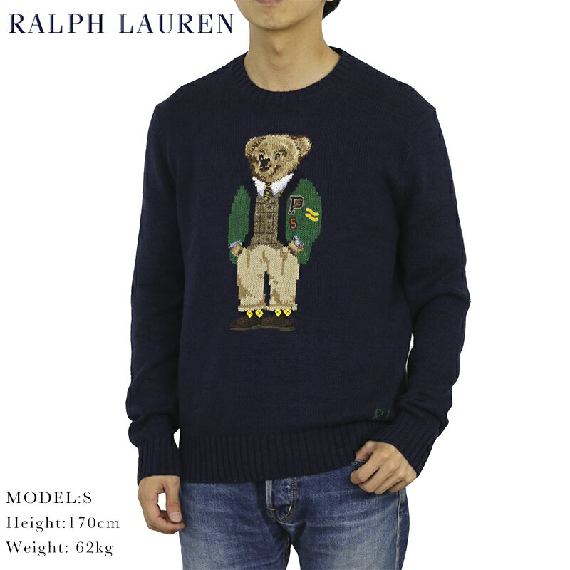 ラルフローレン ポロ ラルフローレン ポロベアー クルーネックセーター カーディガン ベア POLO Ralph Lauren Men's "POLO BEAR" Cotton Linen Crew Sweater US