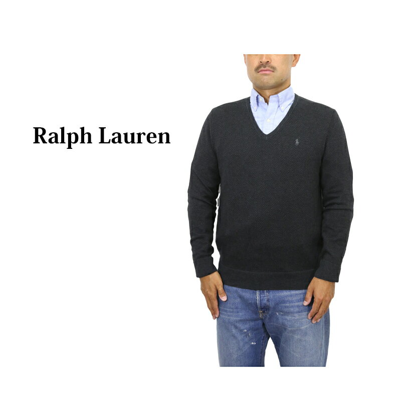 ラルフローレン ポロ ラルフローレン メンズ Vネック コットン セーター ヘリンボーン POLO Ralph Lauren Men's "PIMA COTTON" V-neck Sweater Herringbone US