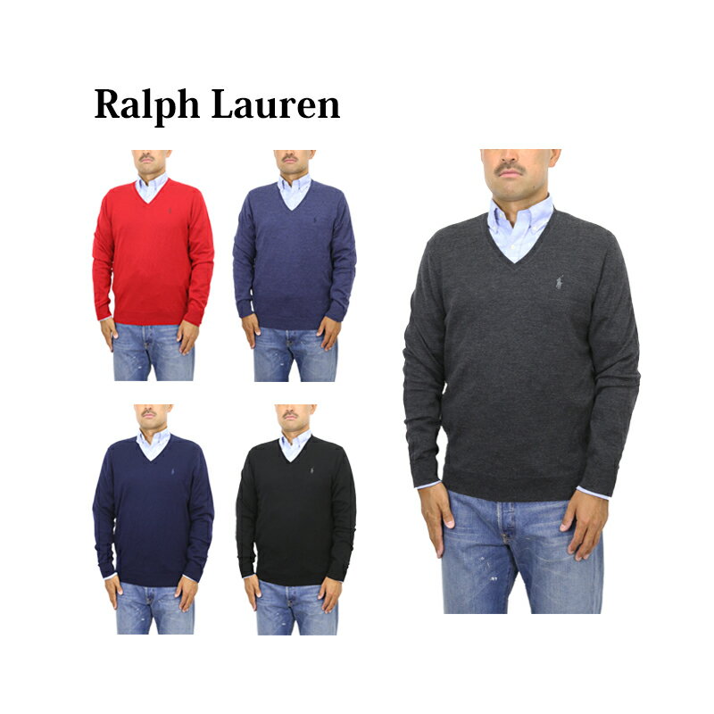 ラルフローレン ポロ ラルフローレン メンズ ウォッシャブル メリノウール Vネック セーター テープ Polo Ralph Lauren Men's "WASHABLE MERINO WOOL" V-neck Sweater US (UPS)