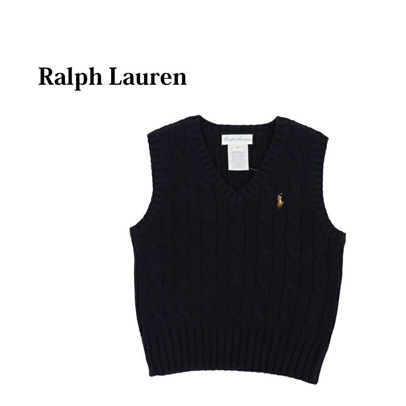 ポロ ラルフローレン ベイビーサイズ Vネック コットン ケーブル ニット ベスト POLO Ralph Lauren LAYETTE cotton V-neck cable knit vest