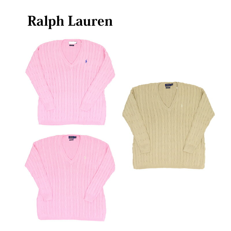 ݥ ե ǥ ԥޥåȥ ֥ Vͥå  ˥å POLO Ralph Lauren Women's Pima Cotton Cable V-neck Sweater US (DPF)