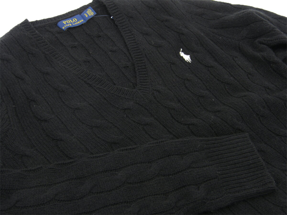 ポロ ラルフローレン レディース ウール Vネック セーター Ralph Lauren Women's Wool Cable Sweater US (UPS)