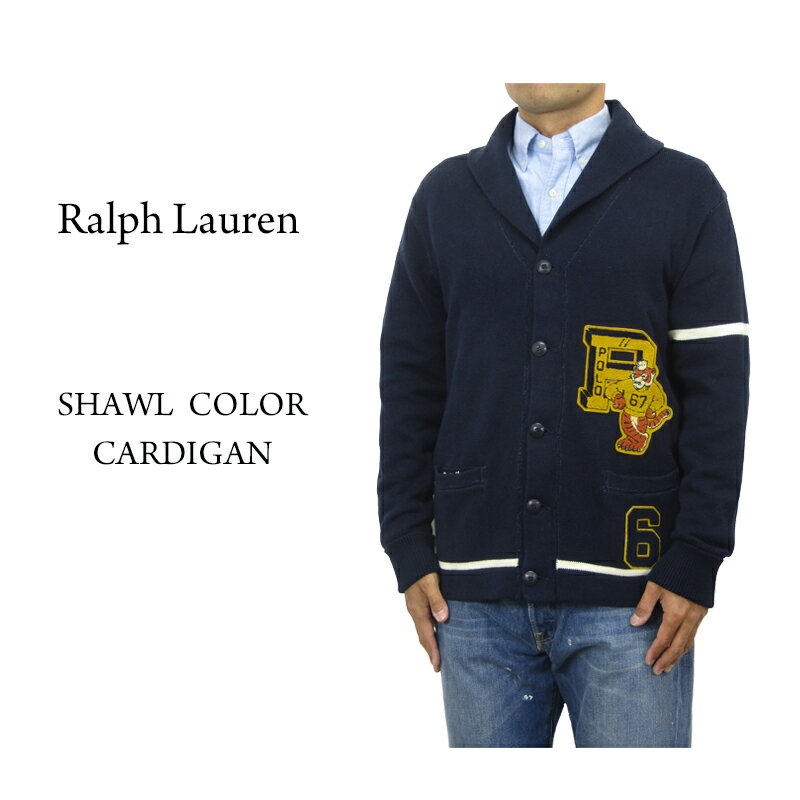 ポロ ラルフローレン ワッペン ショールカラー カーディガン POLO Ralph Lauren Men's Cotton Shawl Collar Cardigan US