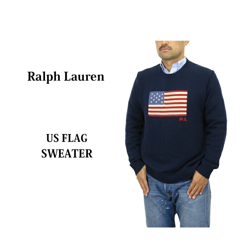 ラルフローレン ポロ ラルフローレン メンズ コットン クルーネック フラッグ セーター アメリカ国旗 POLO Ralph Lauren Men's Cotton Crew Flag Sweater US 売れ筋