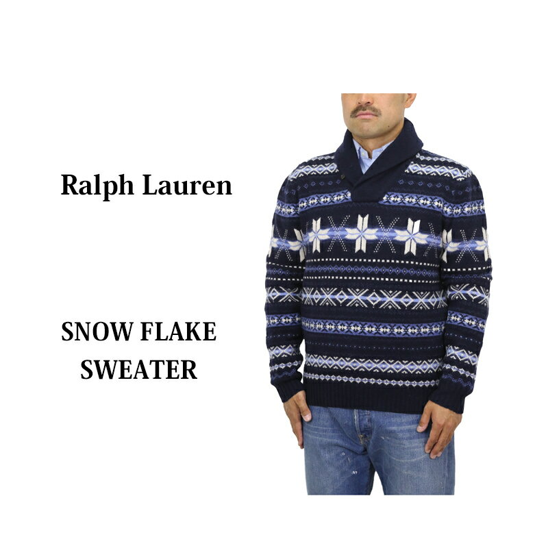 楽天donuts （ドーナッツ）ポロ ラルフローレン メンズ ウール 雪柄 ショールカラー セーター POLO Ralph Lauren Men's Wool Nordic Shawl Sweater US