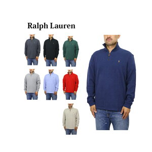 ݥ ե  ϡեå ץ륪С ̵ å 쥶ץ POLO Ralph Lauren Men's French-Rib 1/2 Zip Pullover Sweater Leather Pull US