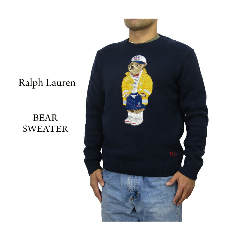 ラルフローレン ポロ ラルフローレン ポロベアー クルーネックセーター US-93 ベア POLO Ralph Lauren Men's "POLO BEAR" Cotton Linen Crew Sweater US