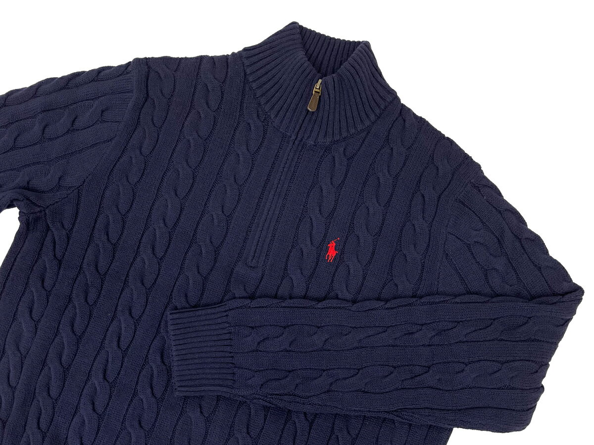 ポロ ラルフローレン コットン ハーフジップ ケーブルセーター POLO Ralph Lauren Men's Cotton Cable Half-Zip Sweater 売れ筋 (UPS)