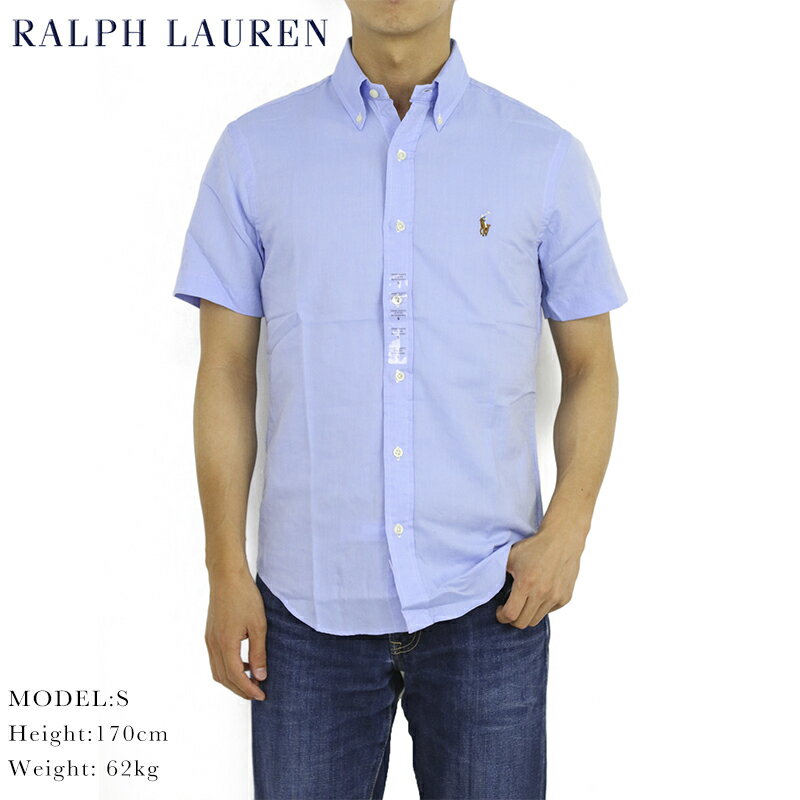 ポロ ラルフローレン シャンブレー オックスフォード ボタンダウン 半袖シャツ　ワンポイント スリムフィット POLO Ralph Lauren SLIM FIT 